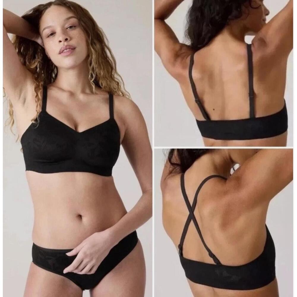 Athleta Ritual Lace Adjustable A-C Bra Black Large NWT 819573